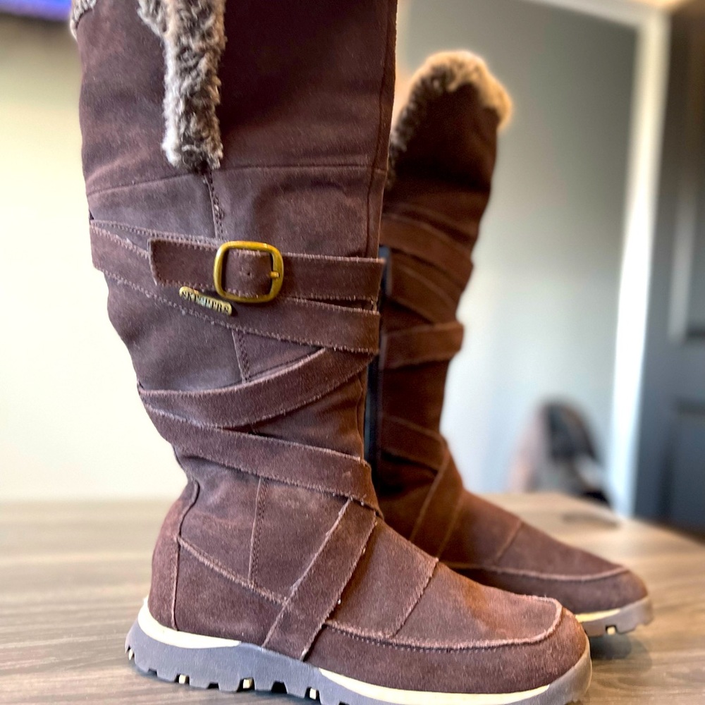 Sketchers Fur Tall Brown Boot